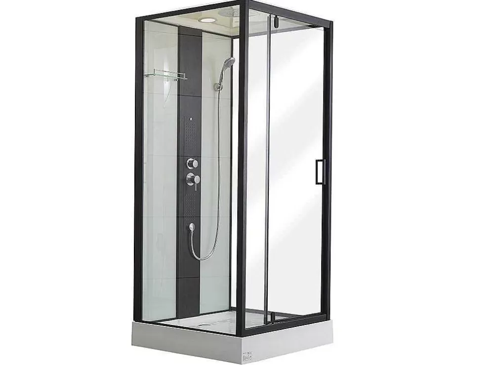 Shower & Design Cabine De Duche De Hidromassagem Primea - 2 Zonas Com Jatos De Massagem - C90 X L90 X A215 Cm - Funcao Chuva Tropical E Cabeca De Chuveiro* Cabine De Duche