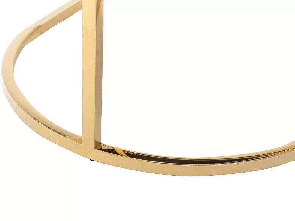 PASCAL MORABITO Cadeira Com Apoios De Bracos Tecido Boucle E Aco Inoxidavel Branco E Dourado - Peria De * Cadeira