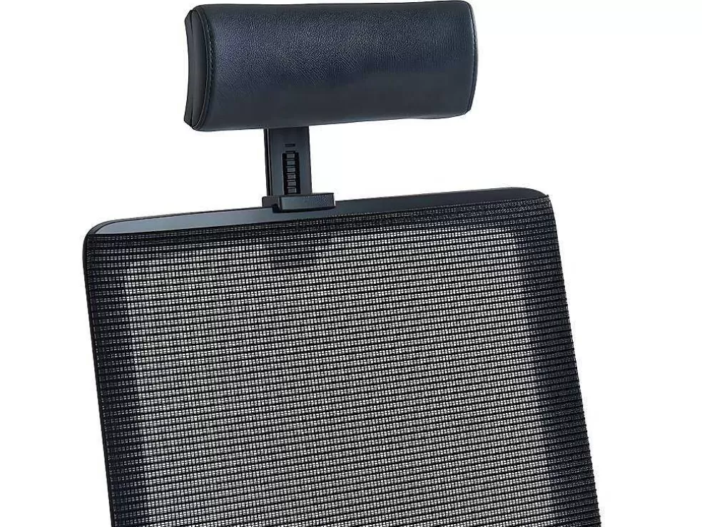 Workēa Cadeira De Escritório Ergonomica Profissional Com Apoio De Cabeca Em Tecido Cor Preto - Wallstreet* Cadeira De Escritório