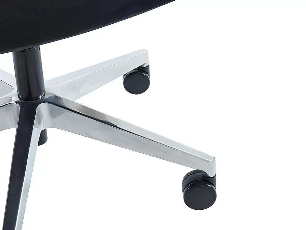 Workēa Cadeira De Escritório Ergonomica Profissional Com Apoio De Cabeca Em Tecido Cor Preto - Wallstreet* Cadeira De Escritório