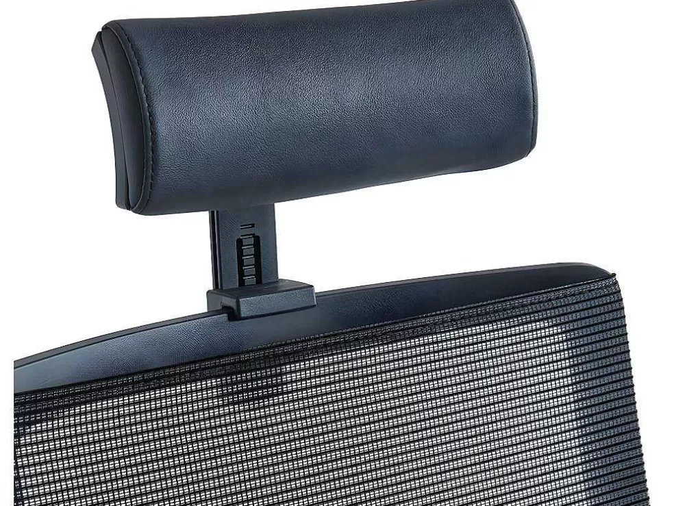 Workēa Cadeira De Escritório Ergonomica Profissional Com Apoio De Cabeca Em Tecido Cor Preto - Wallstreet* Cadeira De Escritório