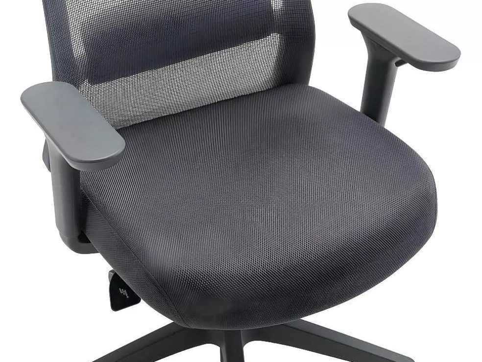 Vente-unique Cadeira De Escritório Ergonomica Profissional Em Nylon E Tecido Cor Cinza - Bankano* Cadeira De Escritório