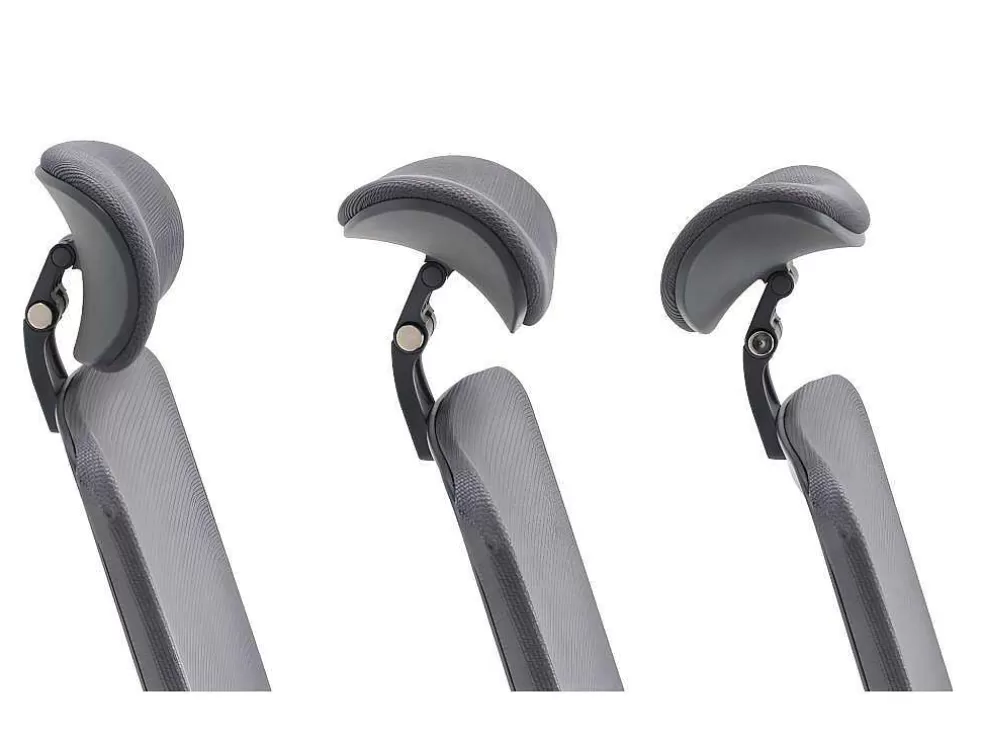 Vente-unique Cadeira De Escritório Ergonomica Profissional Em Nylon E Tecido Cor Cinza - Bankano* Cadeira De Escritório