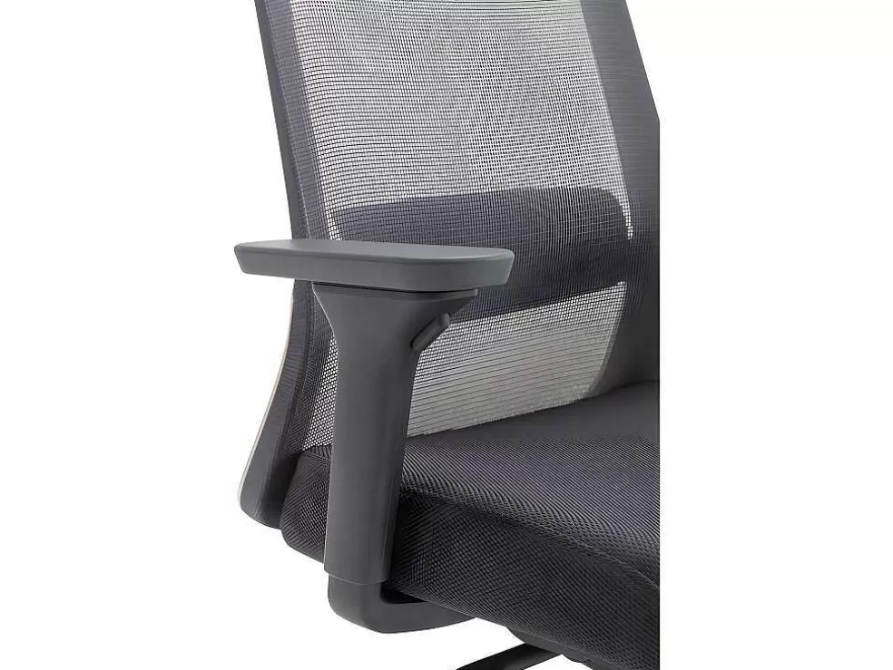 Vente-unique Cadeira De Escritório Ergonomica Profissional Em Nylon E Tecido Cor Cinza - Bankano* Cadeira De Escritório
