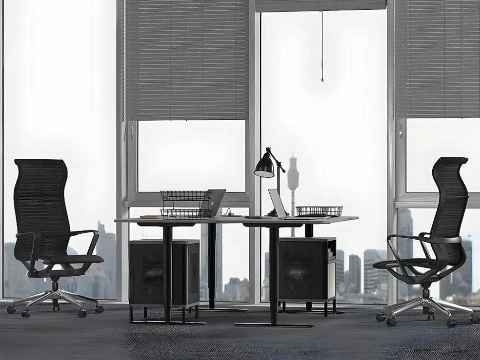 Workēa Cadeira De Escritório Profissional Em Tecido Cor Preto - Ladefense* Cadeira De Escritório