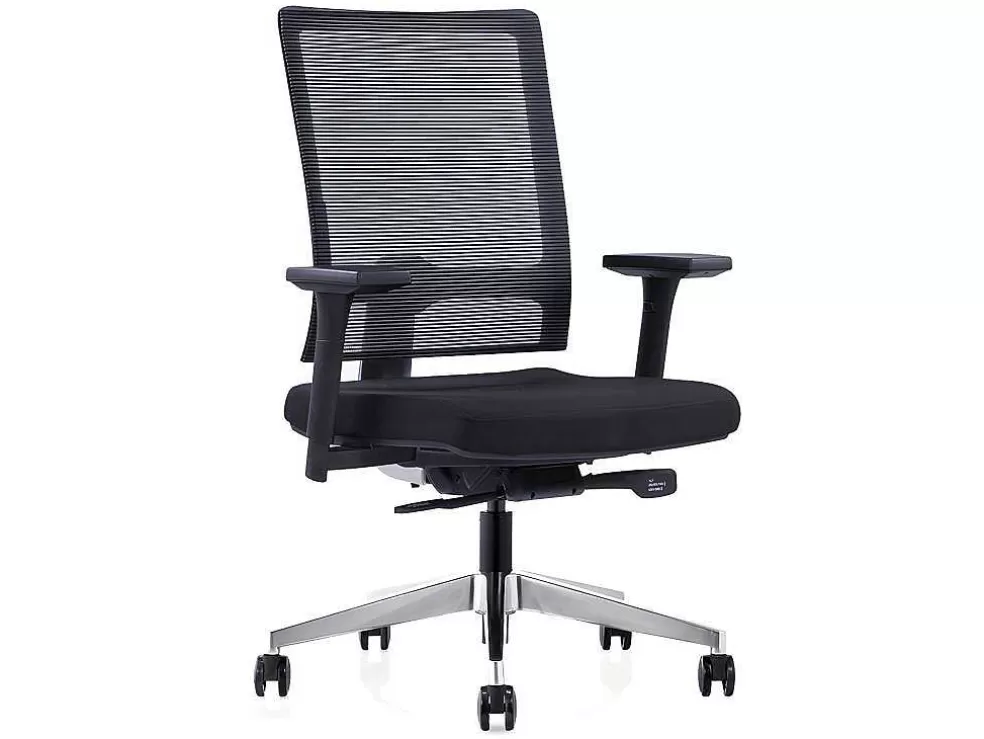 Workēa Cadeira De Escritório Profissional Em Tecido Cor Preto - Midtown* Cadeira De Escritório