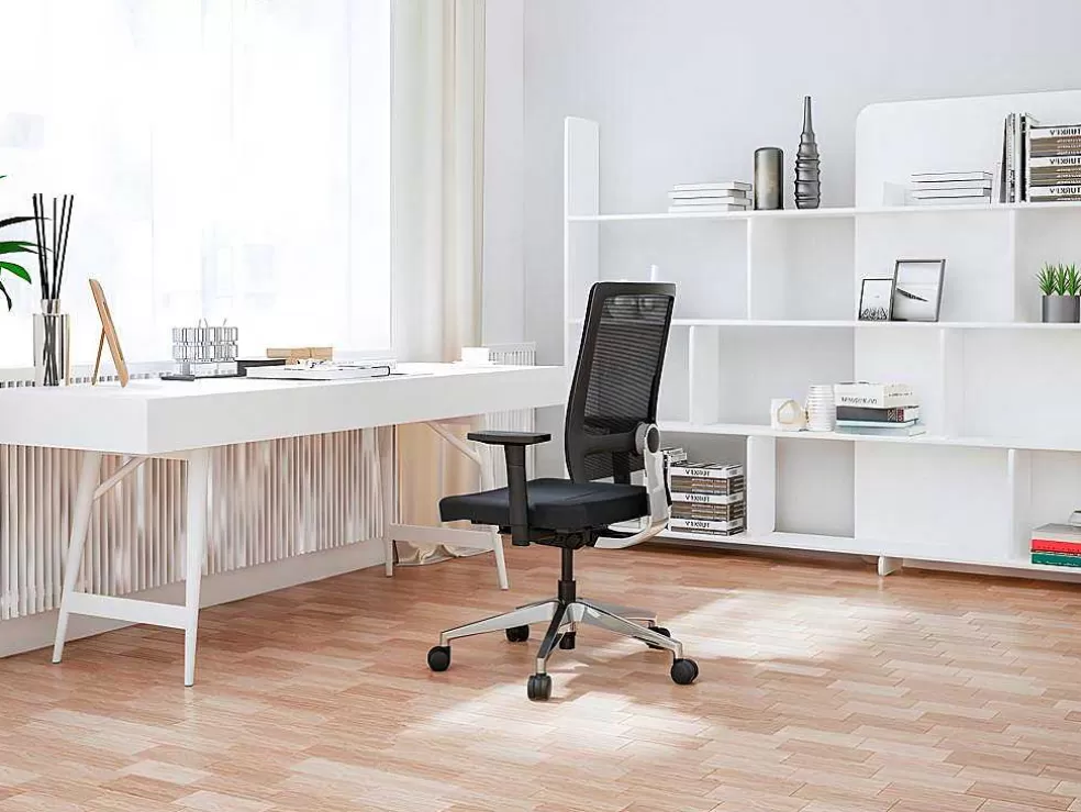 Workēa Cadeira De Escritório Profissional Em Tecido Cor Preto - Midtown* Cadeira De Escritório