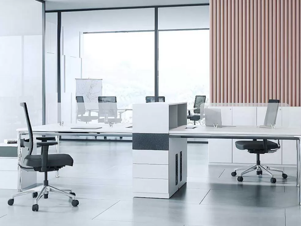Workēa Cadeira De Escritório Profissional Em Tecido Cor Preto - Midtown* Cadeira De Escritório