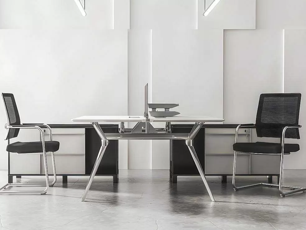Workēa Cadeira De Reunioes Profissional Em Tecido E Metal Cromado Cor Preto - Marunouchi* Cadeira De Escritório