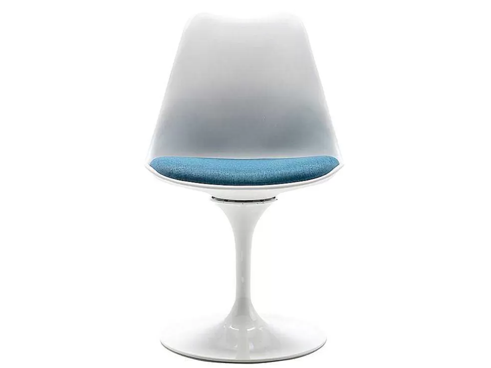 Vente-unique Cadeira Em Polipropileno E Metal Cor Azul E Branco - Xafy* Cadeira De Escritório