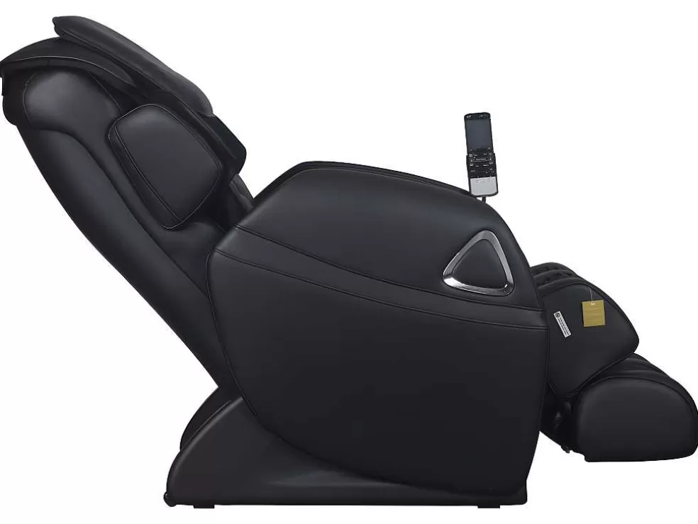 Vente-unique Cadeirão De Massagem Leto Em Pele Sintética - Sistema Gravidade Zero - Preto* Poltrona Em Pele Sintética