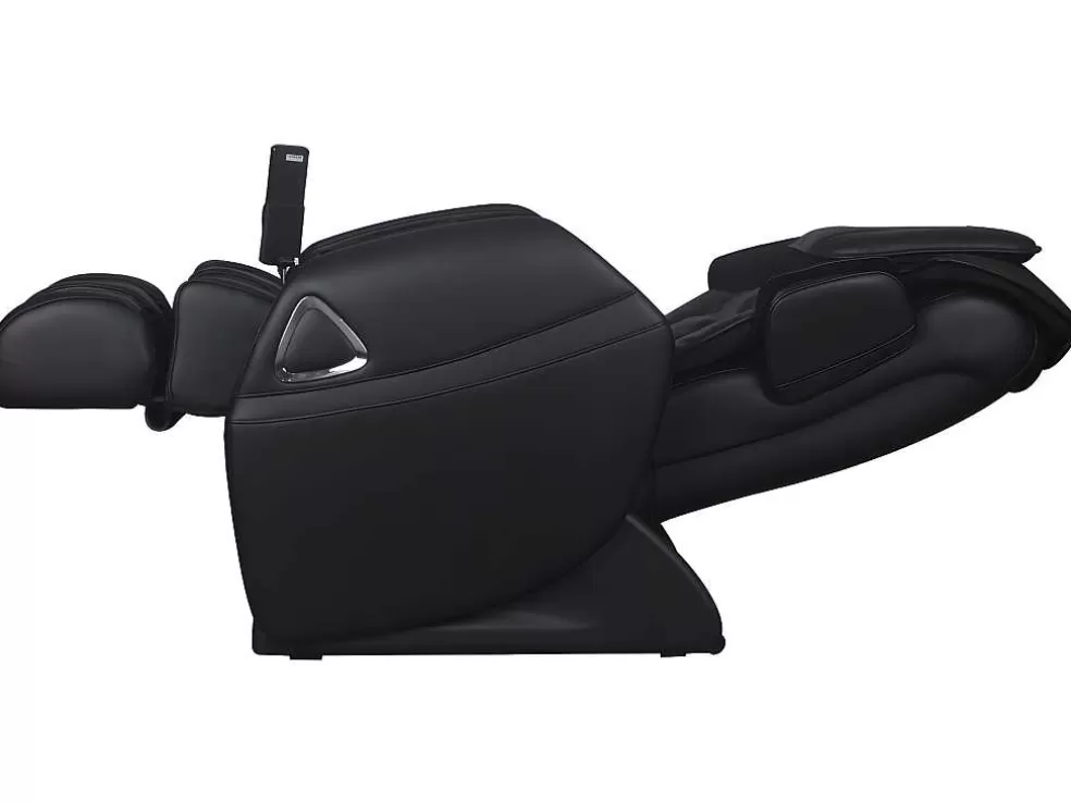Vente-unique Cadeirão De Massagem Leto Em Pele Sintética - Sistema Gravidade Zero - Preto* Poltrona Em Pele Sintética