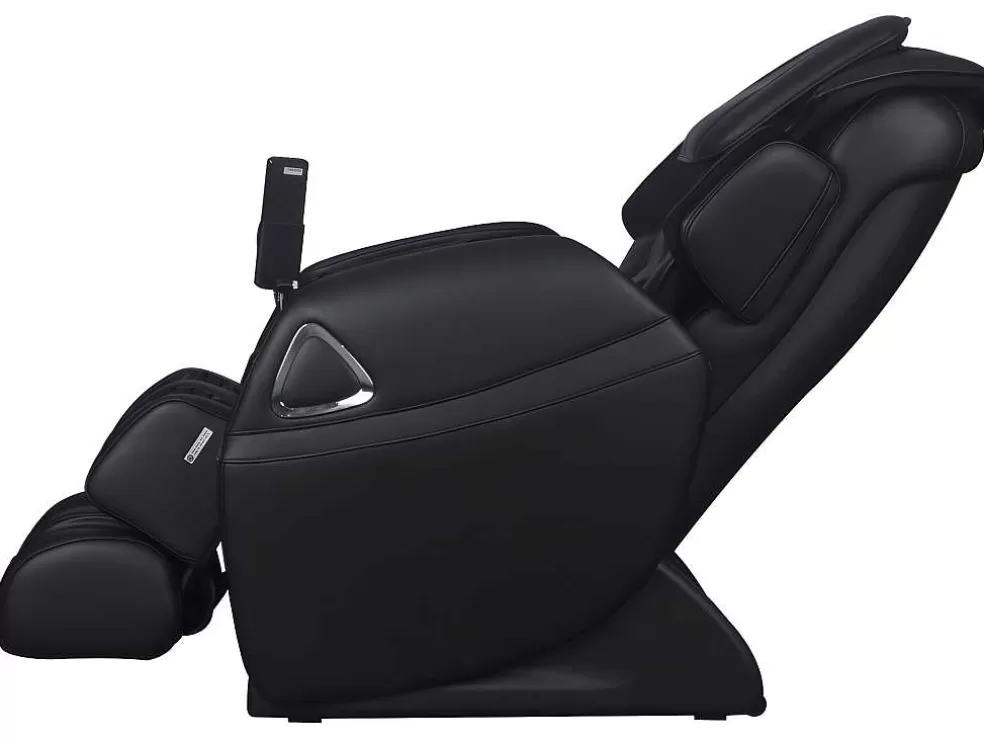 Vente-unique Cadeirão De Massagem Leto Em Pele Sintética - Sistema Gravidade Zero - Preto* Poltrona Em Pele Sintética