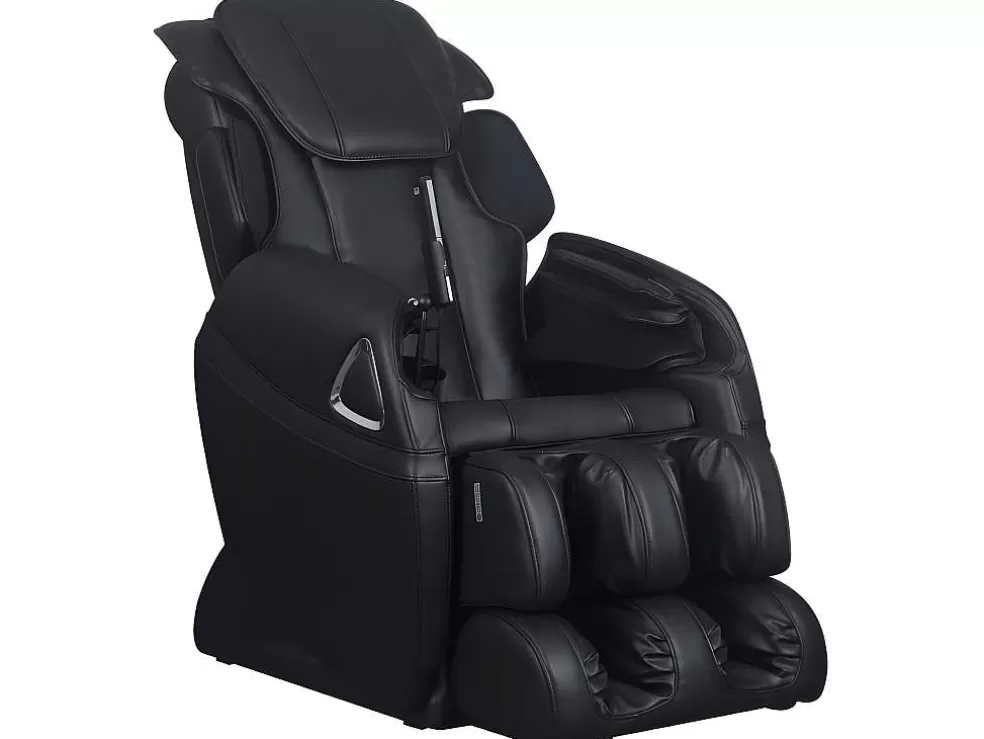 Vente-unique Cadeirão De Massagem Leto Em Pele Sintética - Sistema Gravidade Zero - Preto* Poltrona Em Pele Sintética