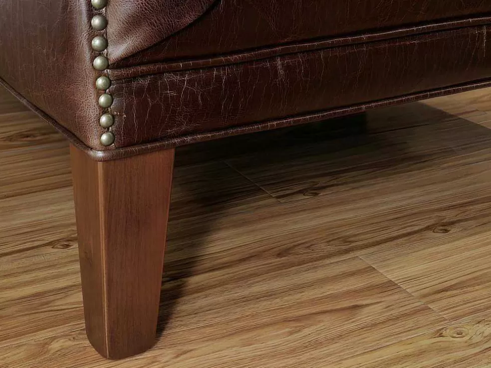LINEA Sofá Cadeirão Em Couro Castanho Estilo Vintage - Colbert* Poltrona Em Pele