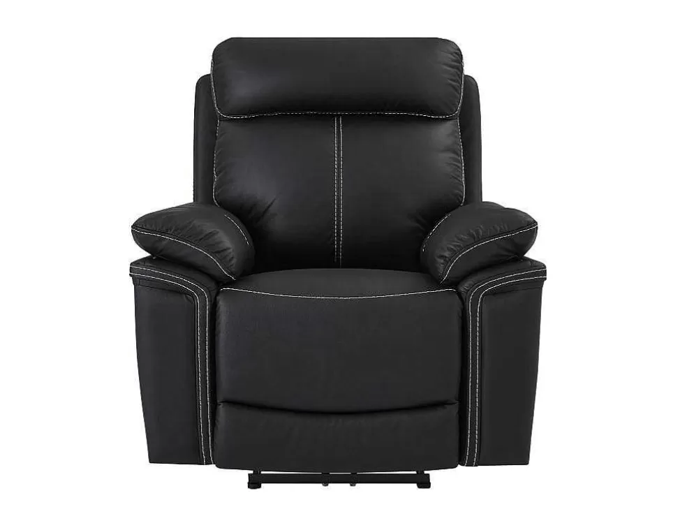 Vente-unique Cadeirão Relax Eletrico Em Pele Preto - Isiris* Cadeirão Relax