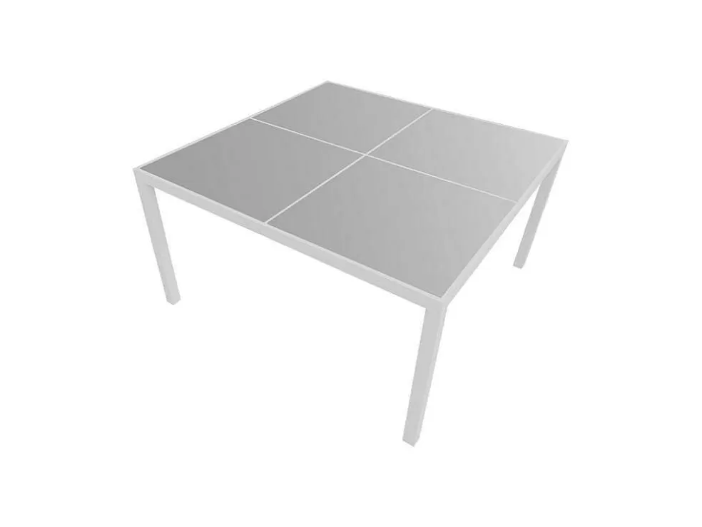 Happy Garden Cagliari Conjunto De Moveis De Jardim Em Cinzento Têxtileno 8 Lugares - Aluminio Branco* Conjunto Mesa E Cadeiras De Jardim