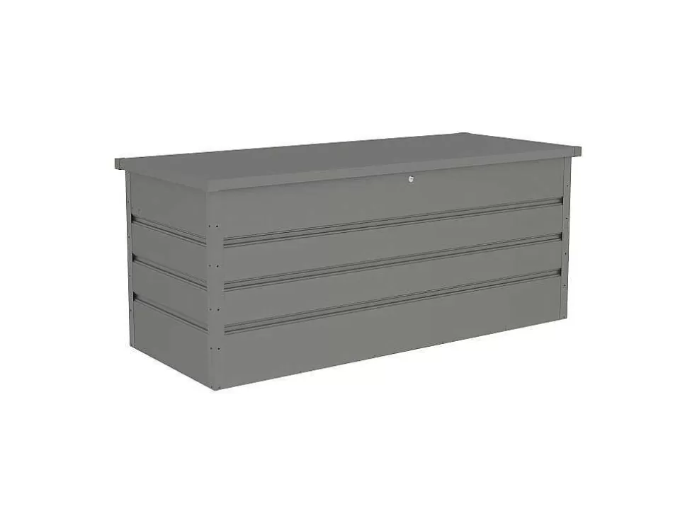 Vente-unique Caixa De Arrumação De Jardim Em Aco Galvanizado Cinzento 750 L - Tomaso* Armazenamento De Jardim