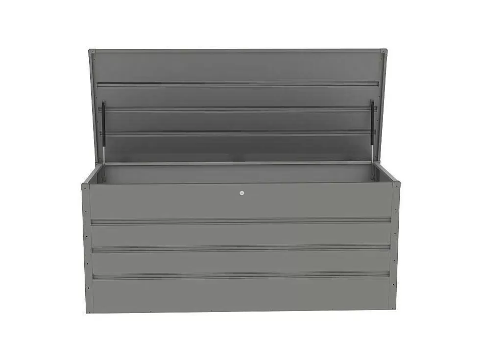 Vente-unique Caixa De Arrumação De Jardim Em Aco Galvanizado Cinzento 750 L - Tomaso* Armazenamento De Jardim