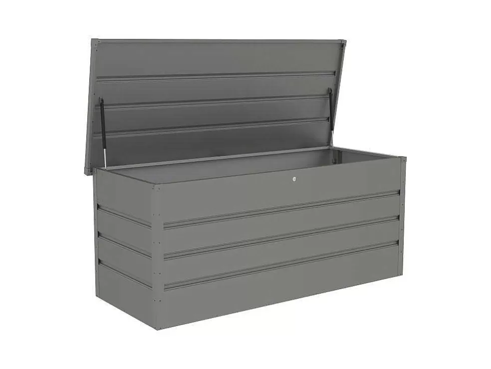 Vente-unique Caixa De Arrumação De Jardim Em Aco Galvanizado Cinzento 750 L - Tomaso* Armazenamento De Jardim