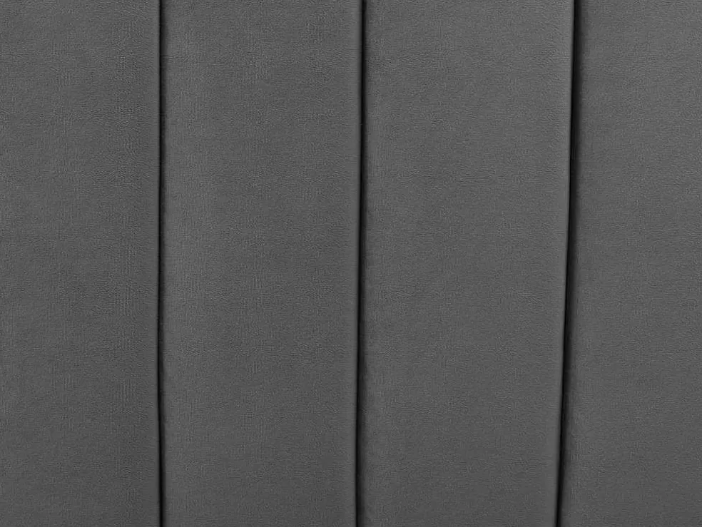 Vente-unique Cama 160 X 200 Cm Com Cabeceira De Cama Ondulada Veludo Cinzento + Colchão - Sagali* Cama Em Veludo