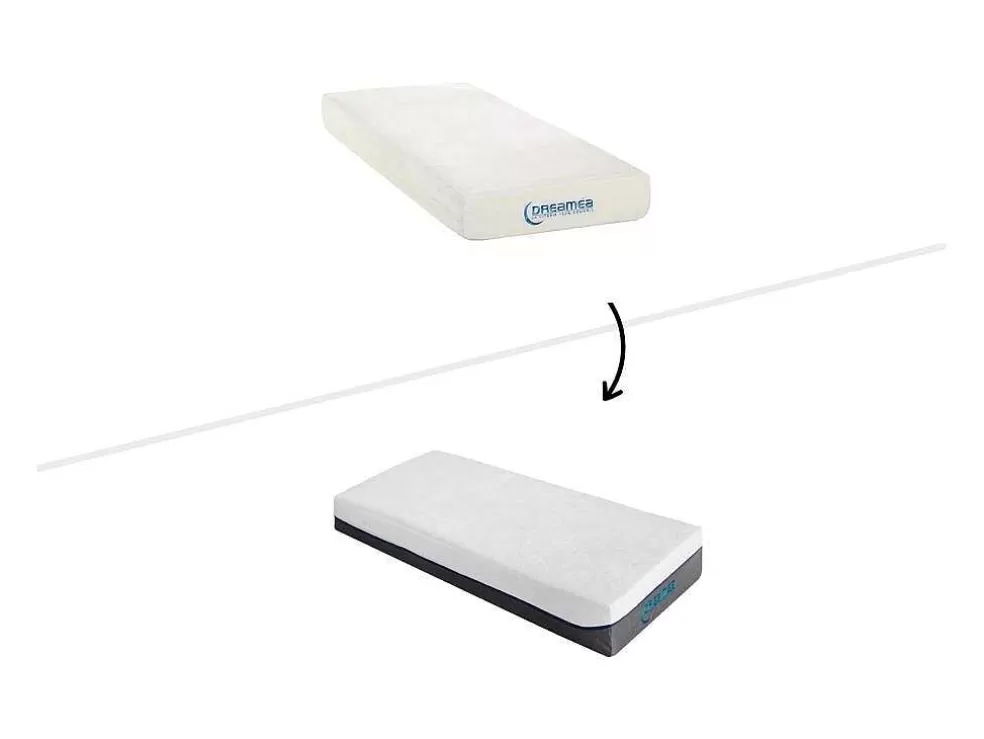 DREAMEA Cama Articulada Colchão Memória De Forma Heracles Da - Branco - 2 X 90 X 200 Cm* Cama Articulada