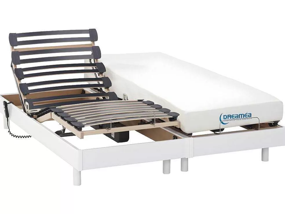 DREAMEA Cama Articulada Colchão Memória De Forma Heracles Da - Branco - 2 X 90 X 200 Cm* Cama Articulada