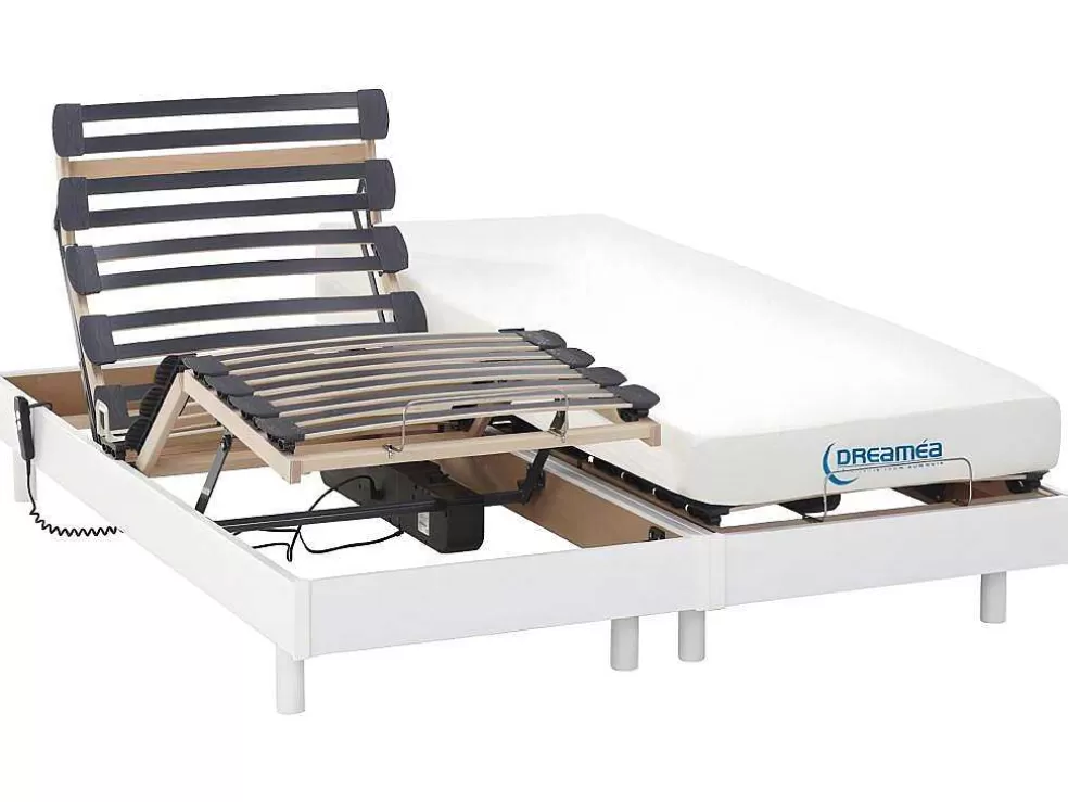 DREAMEA Cama Articulada Colchão Memória De Forma Heracles Da - Branco - 2 X 90 X 200 Cm* Cama Articulada