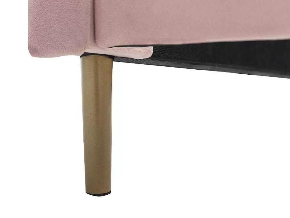 Vente-unique Cama Cabeceira Concha 160 X 200 Cm Veludo Cor-De-Rosa - Livaya* Cama Em Veludo