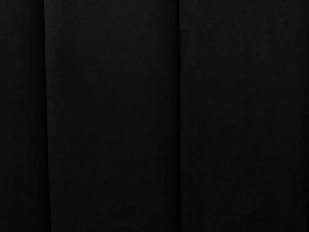 Vente-unique Cama Com Cabeceira De Cama Com Costuras Verticais De 160 X 200 Cm Em Veludo Cor Preto E Dourado - Clarisse* Cama Em Veludo