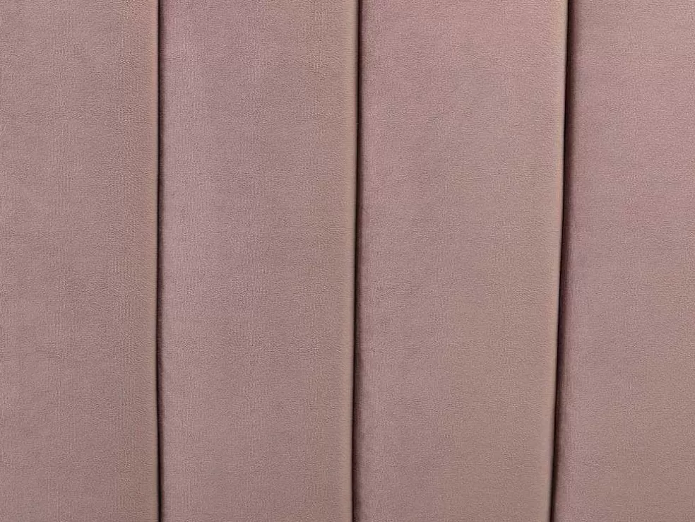 Vente-unique Cama Com Cabeceira De Cama Ondulada De 160 X 200 Cm Em Veludo Cor-De-Rosa Velho - Sagali* Cama Em Veludo