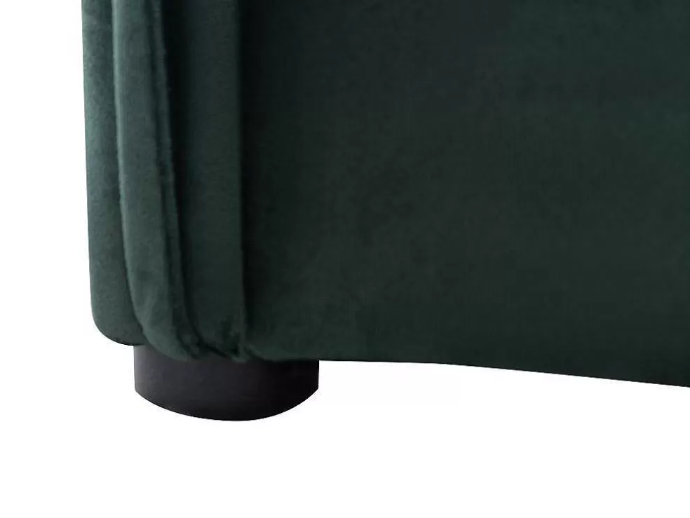 Vente-unique Cama Com Espaco De Arrumação 140 X 200 Cm Veludo Verde + Colchão - Oleria* Cama Em Veludo