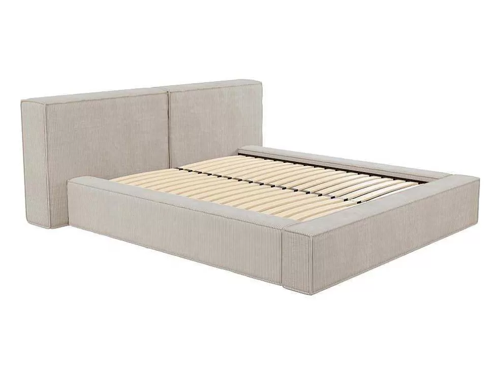 PASCAL MORABITO Cama Com Espaco De Arrumação De 160 X 200 Cm Em Veludo Canelado Cor Bege - Timano* Cama Em Veludo