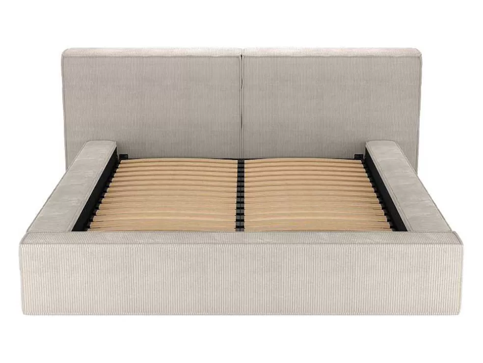 PASCAL MORABITO Cama Com Espaco De Arrumação De 160 X 200 Cm Em Veludo Canelado Cor Bege - Timano* Cama Em Veludo