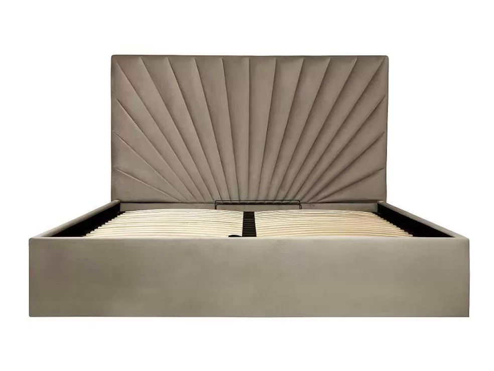 PASCAL MORABITO Cama Com Espaco De Arrumação De 160 X 200 Cm Em Veludo Cor Bege - Rilioda* Cama Em Veludo