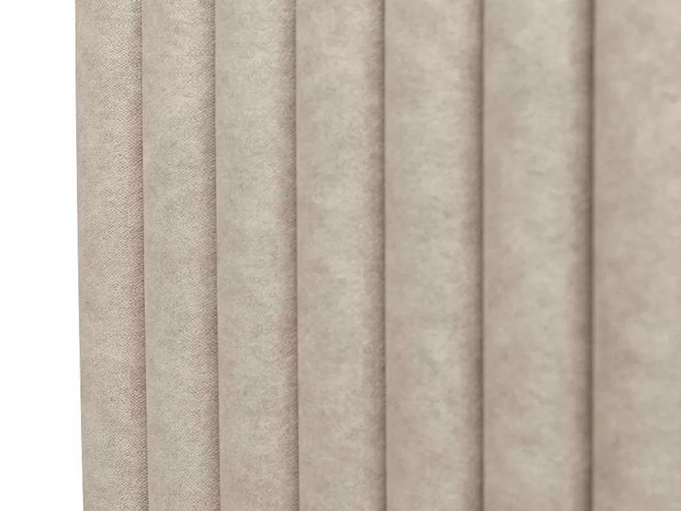 Vente-unique Cama Com Espaco De Arrumação E Cabeceira De Cama Com Costuras Verticais 180 X 200 Cm Tecido Bege - Sarah* Cama Com Arrumação