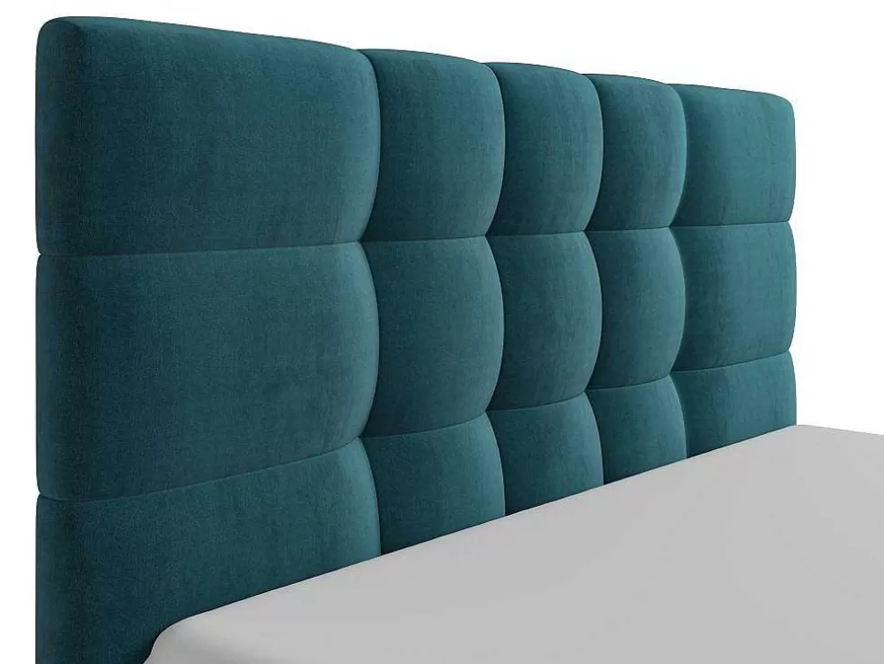 PASCAL MORABITO Cama Com Espaco De Arrumação 140X190 Cm Tecido Azul Esverdeado - Eliava De * Cama De Adulto
