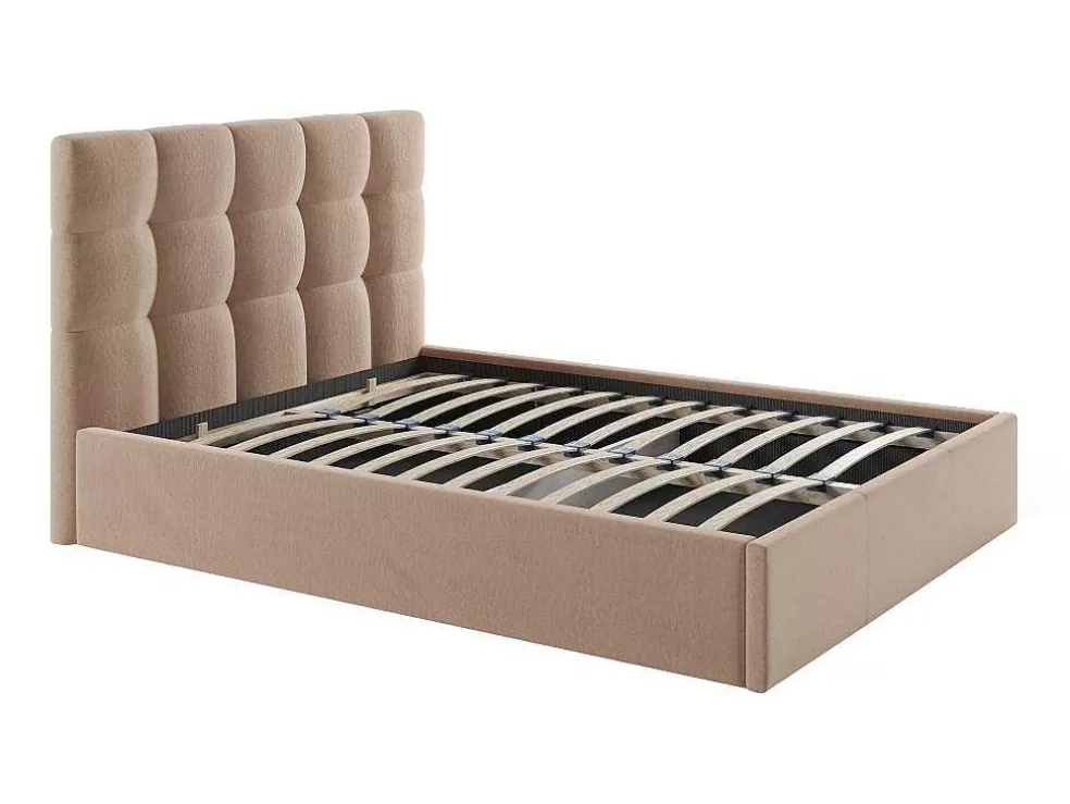 PASCAL MORABITO Cama Com Espaco De Arrumação 140X190 Cm Veludo Bege - Mirdal De * Cama Em Veludo