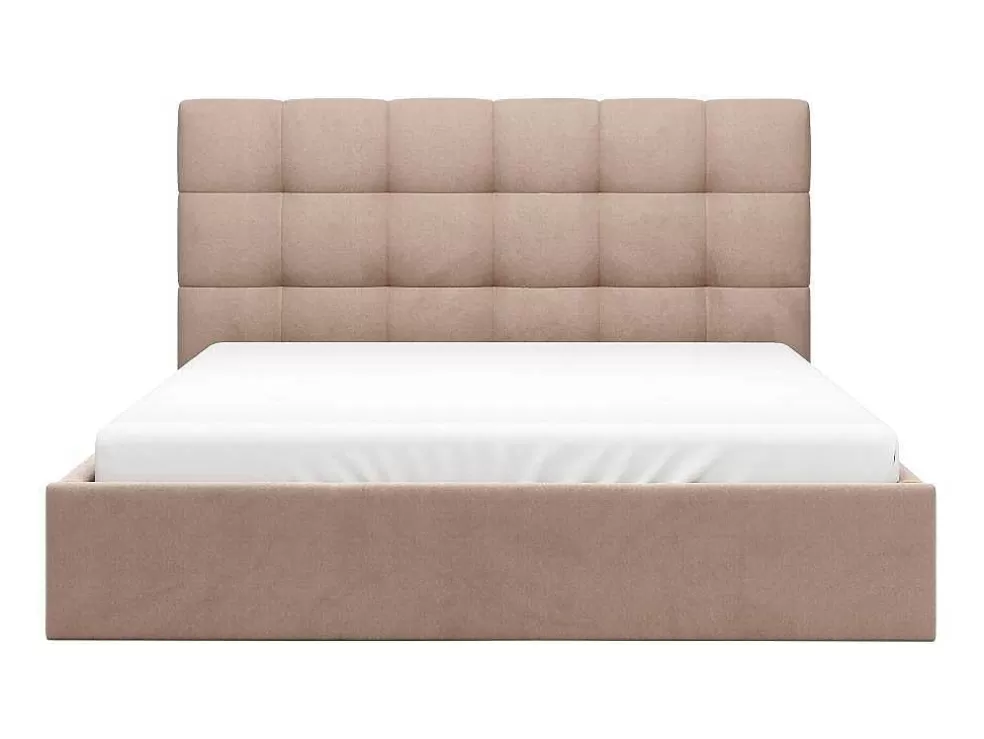PASCAL MORABITO Cama Com Espaco De Arrumação 160X200 Cm Veludo Bege - Mirdal De * Cama Em Veludo