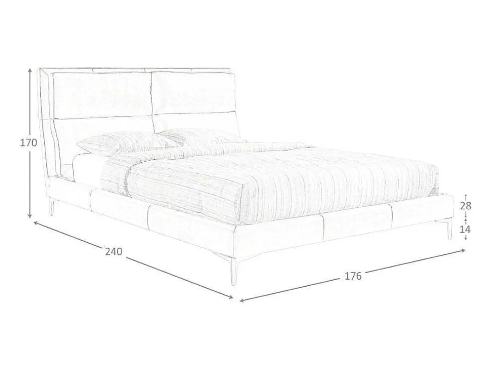 Angel Cerda Cama Com Estrutura De Madeira De Pinho Estofada Em Couro Ecologico 7014* Cama De Adulto