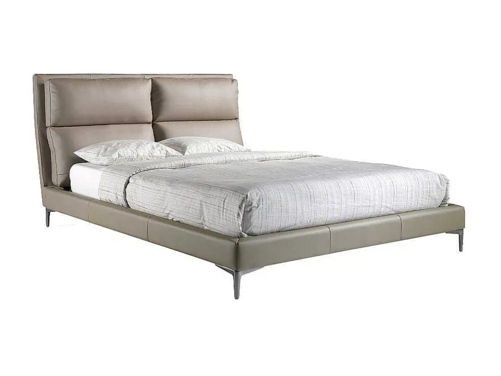 Angel Cerda Cama Com Estrutura De Madeira De Pinho Estofada Em Couro Ecologico 7014* Cama De Adulto