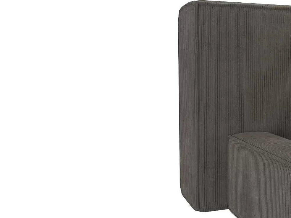 PASCAL MORABITO Cama Com Gaveta 180 X 200 Cm Veludo Canelado Taupe + Colchão - Timano* Cama Em Veludo