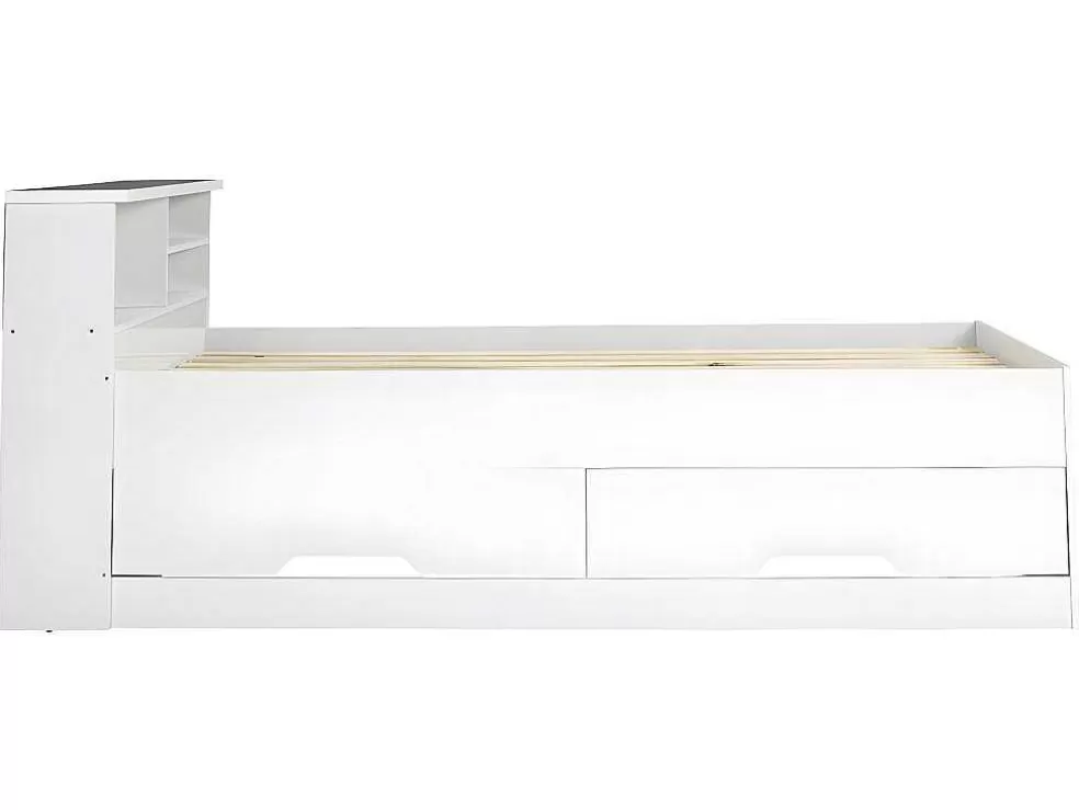 Vente-unique Cama Com Gavetas E Arrumação 90X190 Cm Branco - Boris* Cama De Criança