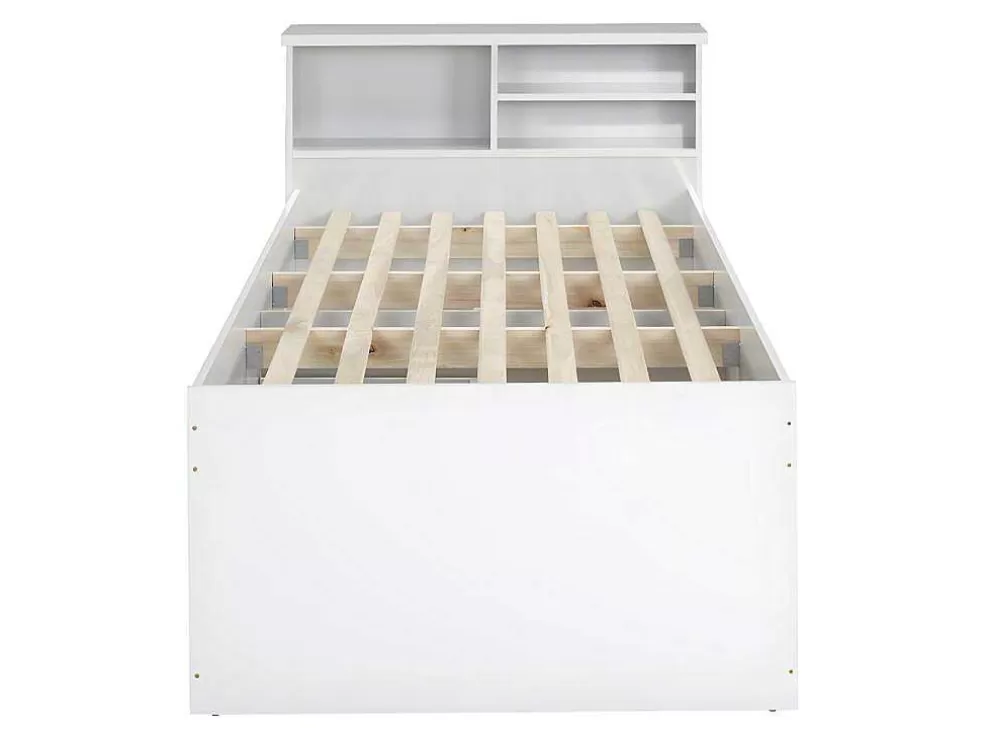 Vente-unique Cama Com Gavetas E Arrumação 90X190 Cm Branco - Boris* Cama De Criança