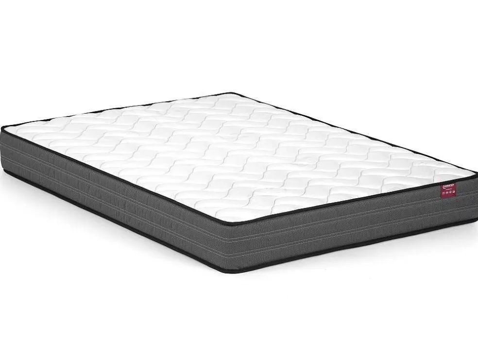 Vente-unique Cama Com Mesas De Cabeceira 160 X 200 Cm, 2 Gavetas, Com Leds, Branco E Natural + Estrado + Colchão - Francoli* Cama De Adulto