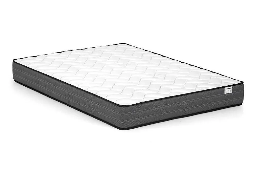 Vente-unique Cama Com Mesas De Cabeceira 160 X 200 Cm, 2 Gavetas, Com Leds, Branco E Natural + Estrado + Colchão - Francoli* Cama De Adulto