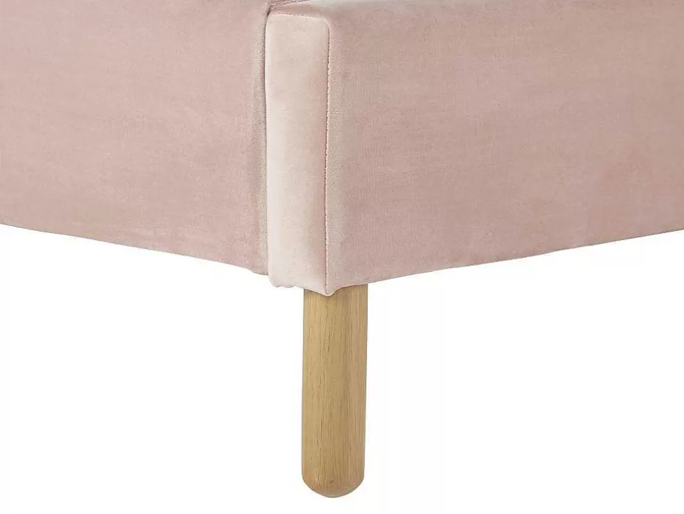 Vente-unique Cama Concha De 90X190 Cm Em Veludo Cor Rosa - Moana* Cama De Criança
