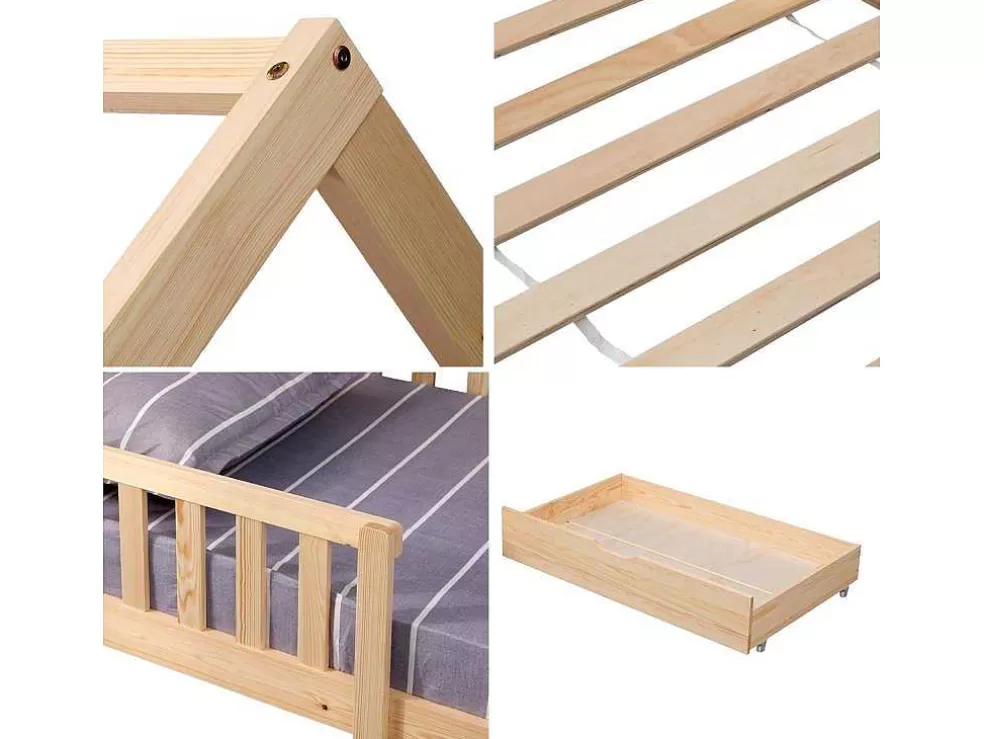 Happy Garden Cama De Cabina Para Crianças 190X90Cm Em Madeira Com Gavetas Marceau* Cama De Criança