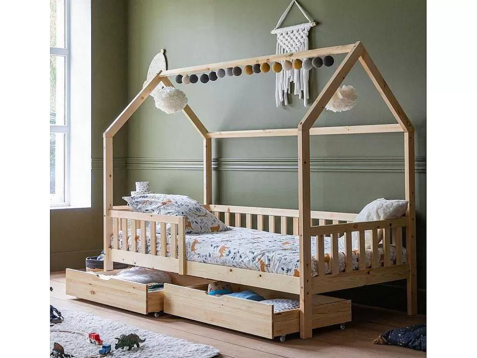Happy Garden Cama De Cabina Para Crianças 190X90Cm Em Madeira Com Gavetas Marceau* Cama De Criança