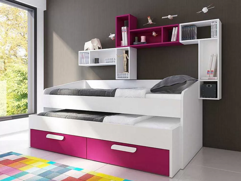 Vente-unique Cama Dupla Adams (190 90 Cm)(Fucsia)* Cama Dupla